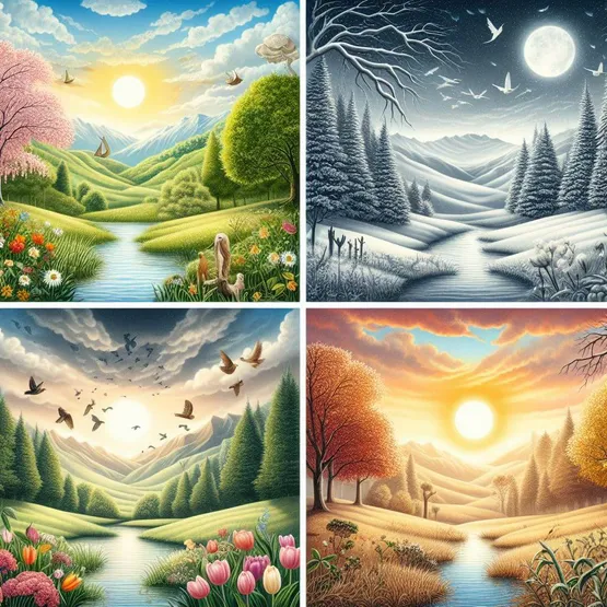 four seasons shown in collage